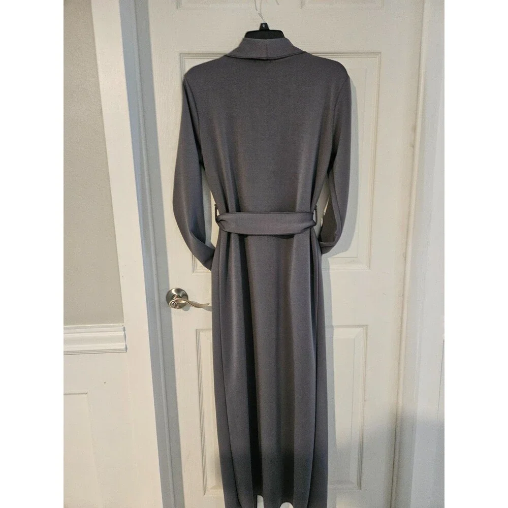 PrettyLittleThing Maxi Lightweight Wrap Coat Kimono – Size 6 – Gray